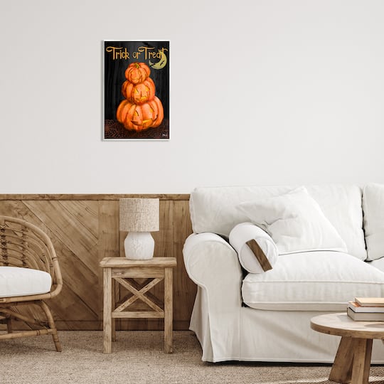 Stupell Industries Trick Or Treat Halloween Jack-o-Lantern Wall Plaque Art